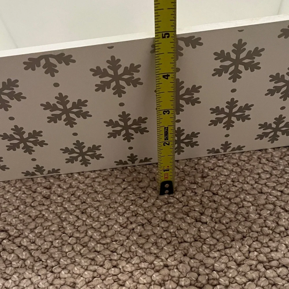 White and Silver Snowflake Tray/Storage Bin - Perfect for the Holidays!